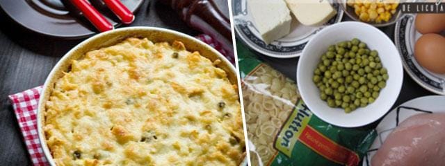 Budinca de paste cu pui si legume