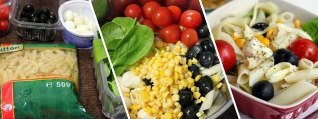 Salată de paste cu legume și mozzarella