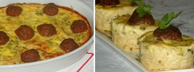 Spaghete la cuptor cu chifteluțe picante