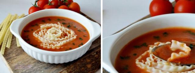 Supă cremă de legume și roșii cu tăiței