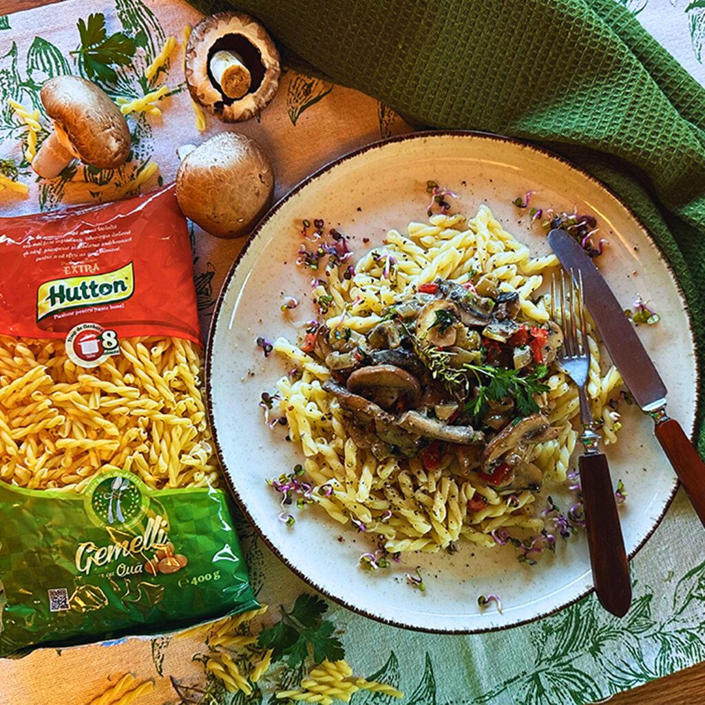 Paste gemelli cu ciuperci